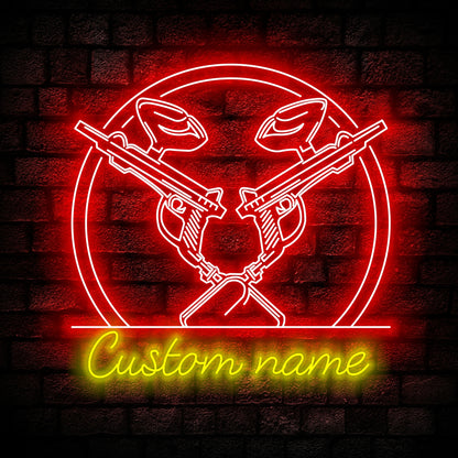 Paintball Gun Sport Game Neon Sign - Custom Name Paintball Gun Sport Game Neon Signs For Home, Birthday Gift Giving Name Neon Lights
