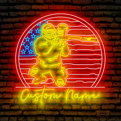 Paintball Neon Sign - Custom Name Paintball Led Neon Sign - Gift Idea for Paintball