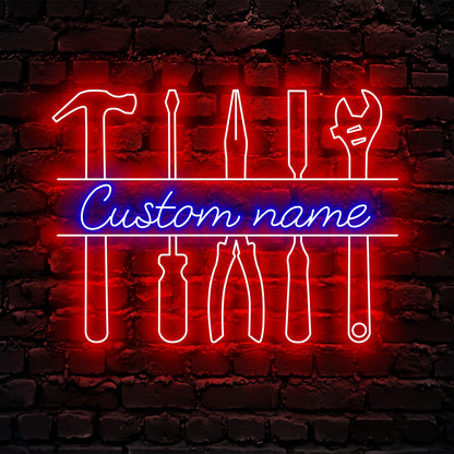 Handyman Tools Neon Sign - Custom Name Handyman Tools Neon Signs For Home, Birthday Gift Giving Name Neon Lights