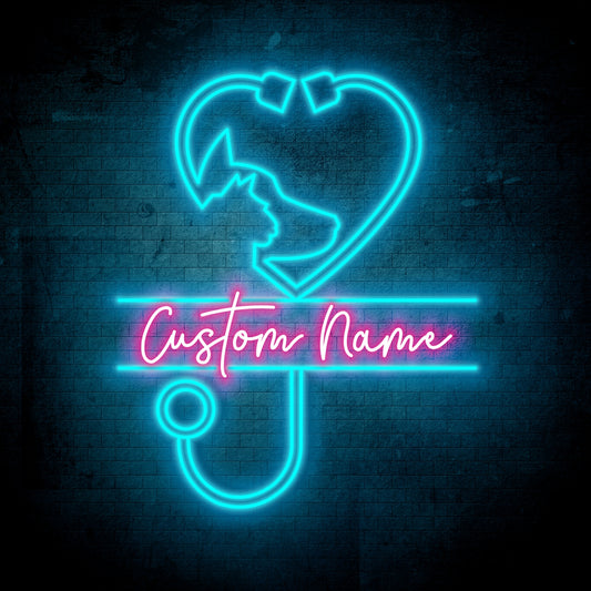 Personalized LED Neon Sign for Pet Health Care Station and Business