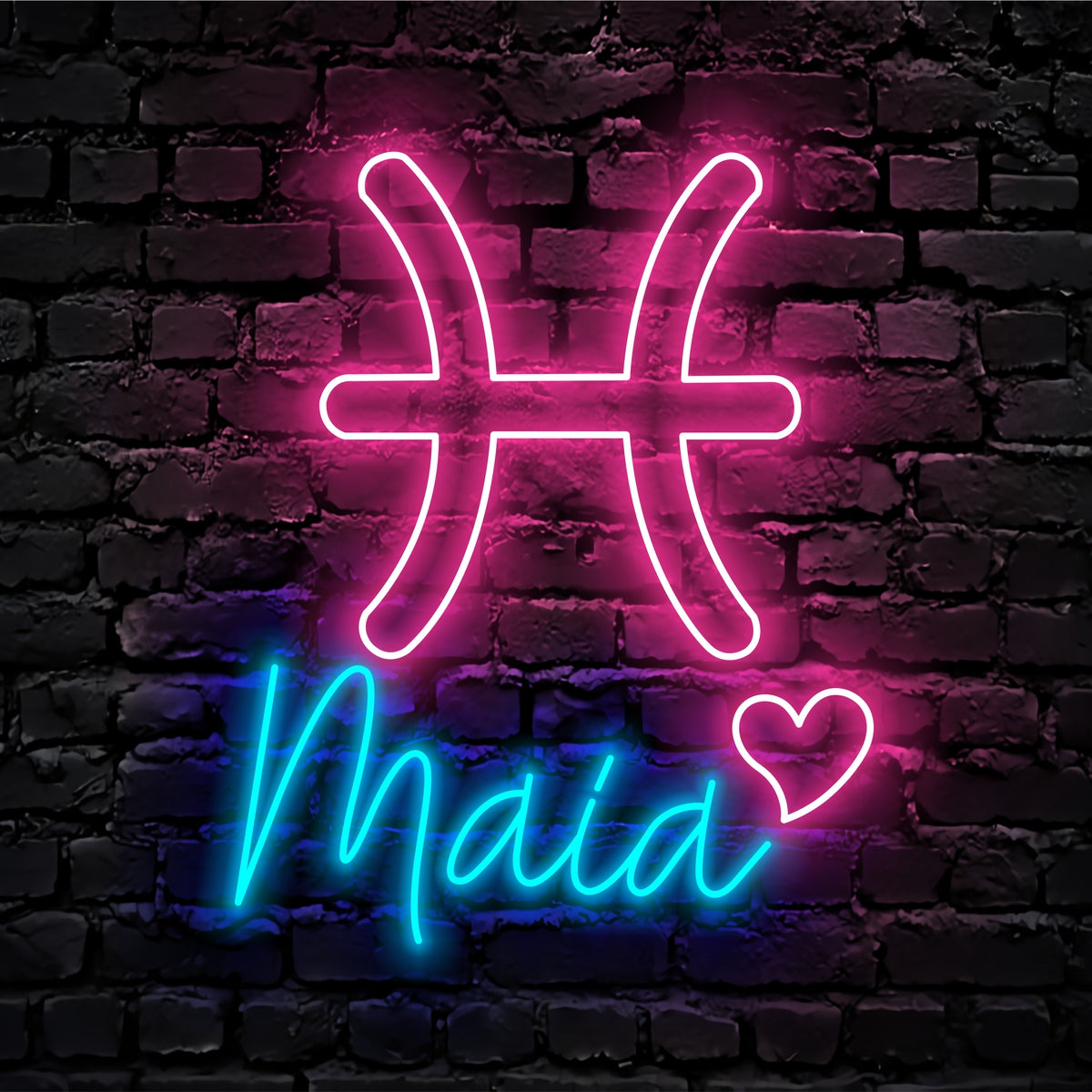 Pisces Zodiac Led Neon Sign - Personalized Name Pisces Neon - Custom Zodiac Neon Sign