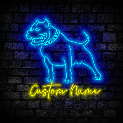 Pitbull Dog Neon Sign - Personalized Name Pitbull Dog Neon Sign - Dog Lover Gifts
