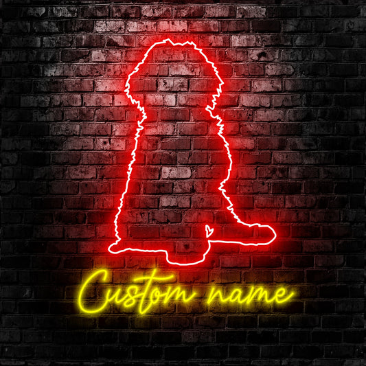 Schnoodle Dog Neon Sign - Personalized Name Schnoodle Dog Neon Sign - Dog Lover Gifts