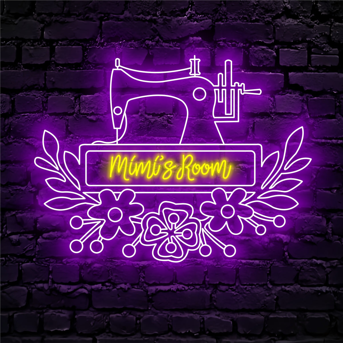Sewing Room Quilting Neon Sign - Custom Name Sewing Room Quilting Neon Signs For Home, Birthday Gift Giving Name Neon Lights