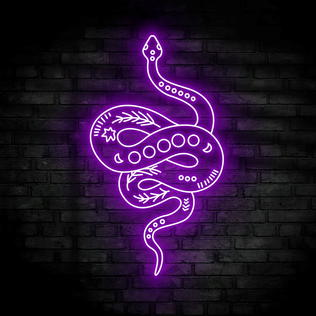 Snake Moon Phase Neon Sign Wall Art with LED Light Celestial Snake Neon Sign Home Decor Crescent Snake Decoration Hanging Door Birthday Xmas Gift