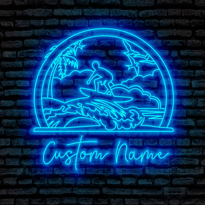 Surfer Sport Led Neon Sign - Custom Name Surfer Sport Led Neon Sign - Gift Idea for Surfer Sport Lovers