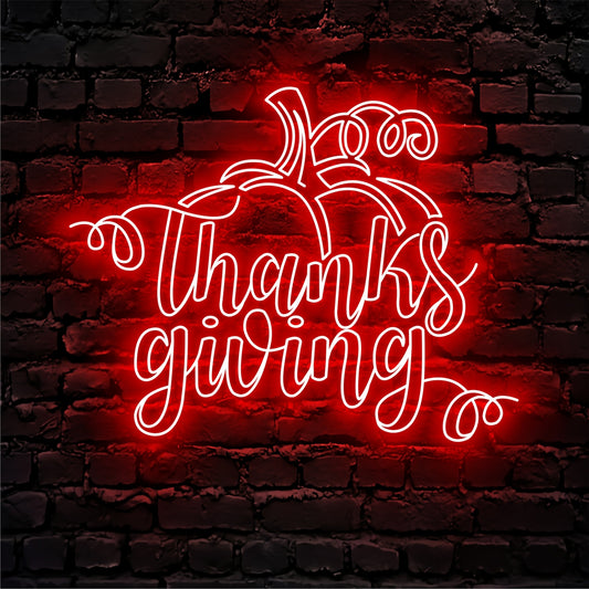 Thanksgiving Day Neon Sign - Custom Thanksgiving Day Led Neon Sign for Livingroom Wall Decor
