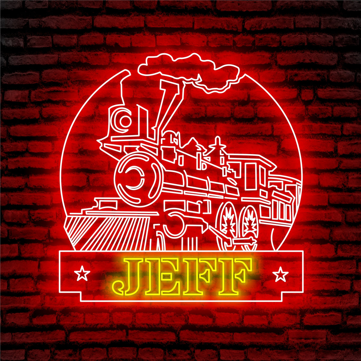 Train Station Neon Sign - Custom Name Train Station Neon Signs For Home, Birthday Gift Giving Name Neon Lights