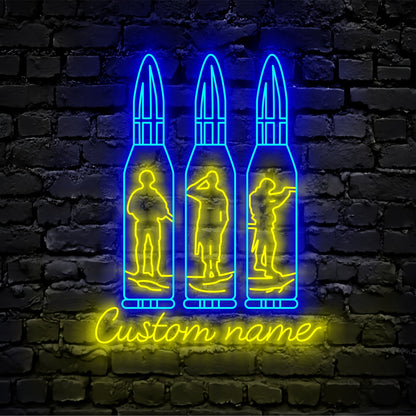 Veterans Day Neon Sign, Custom Name Veterans Day Neon Lights Neon Signs for Home Decor