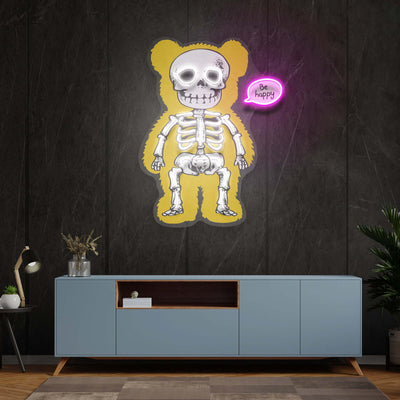 Skeleton Bear Custom Neon Sign Wall Decor, Led Neon Sign Light Pop Art, Neon Illuminated Decor