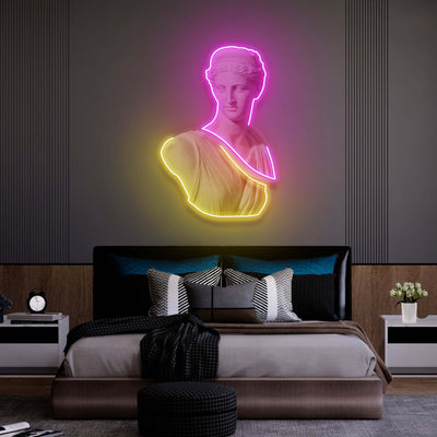 WOMAN STATUE Led Neon Sign Light Pop Art, Neon Illuminated Decor