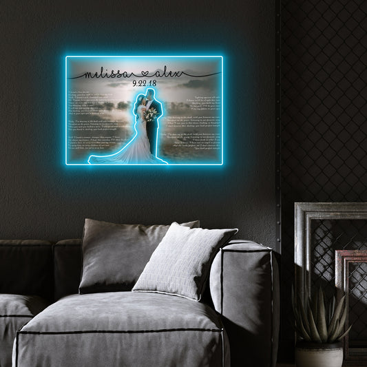Wedding Anniversary Couple Lyrics Song Personalized Led Neon Signs Acrylic Artwork