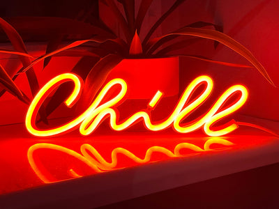 Chill Neon Night Lights Neon Signs Gift Warm Orange Relax Neon Led Neon Lights Nursery Room Chill Wall Art Décor Neon Custom Wedding Neon Sign