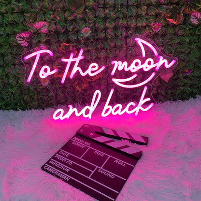 To The Moon And Back, To The Moon And Back Neon Sign, Moon Led Sign, Personalized Neon Signs, Custom Wedding Neon Sign, Wall Neon Sign, Neon Sign Wedding, Party Sign