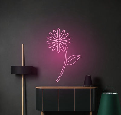 Daisy Flower Neon Sign, Daisy Bedroom Light Sign, Custom Flower Neon Sign Wall Decor, Personalized Floral Neon Sign, Chamomile Neon Sign