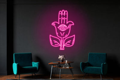 Hand-Eye Neon Light Sign. Led Custom- Gift For Her, Unique Hand Crafted Custom Neon Sign For Decoration,Home Decor, Bedroom Decoration