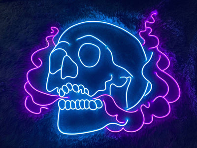 Smoking Skull Led Sign, Smoking Skull Neon Sign, Wall Decor, Smoking Skull Art Sign, Home Decor, Best Gifts, Smoking Skull Led Signs, Skull