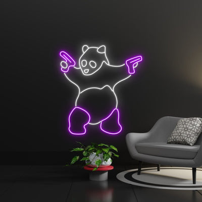 Panda Led Sign, Panda Neon Sign, Wall Decor, Cute Panda Led Light, Custom Neon Sign, Panda Neon Light, Father'S Day Gifts, Art Neon Light