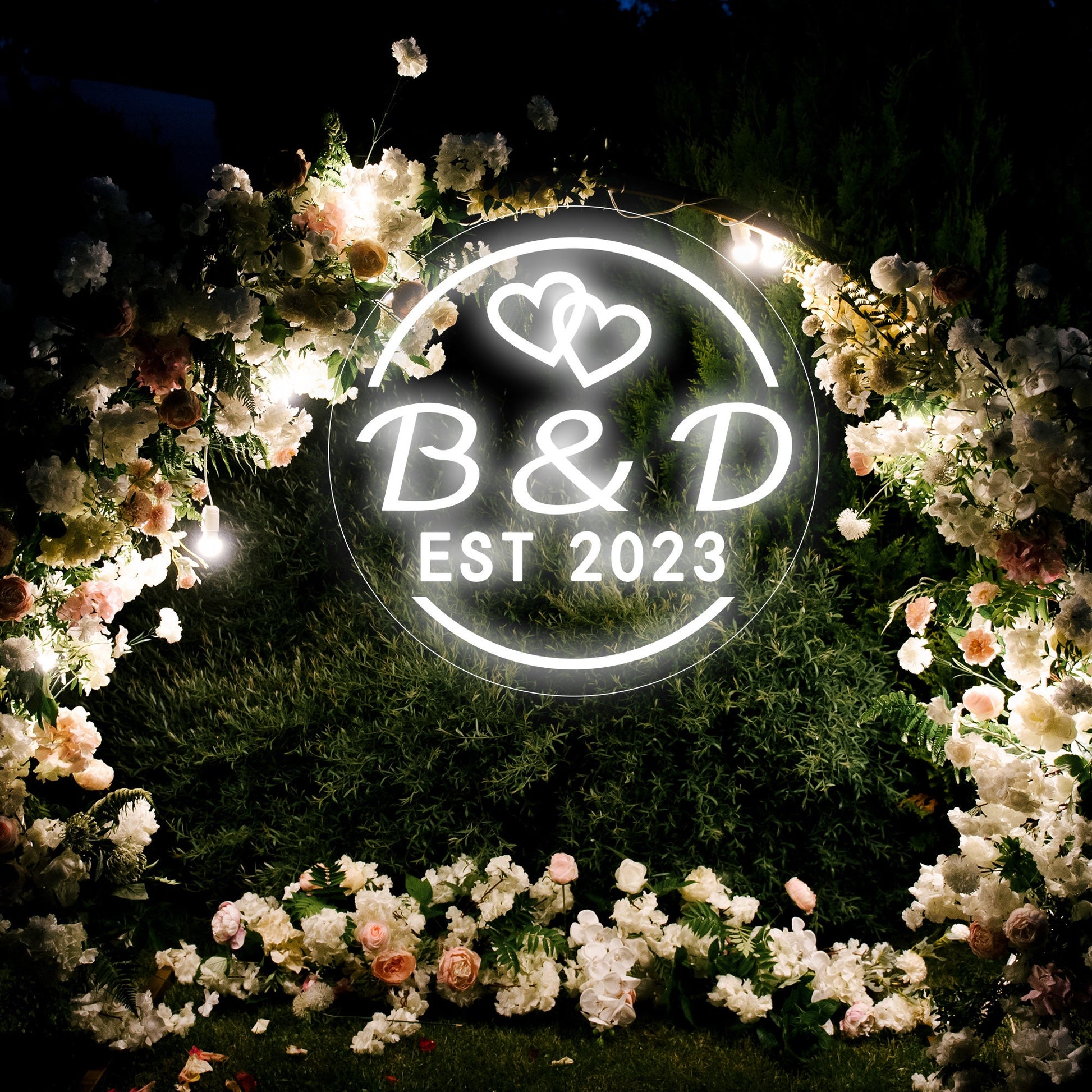 Custom Initials Wedding Neon Sign, Wedding Neon Sign Personalized Gifts, Wedding Neon Sign Name, Wedding Decor Last Name Sign, Led Signs