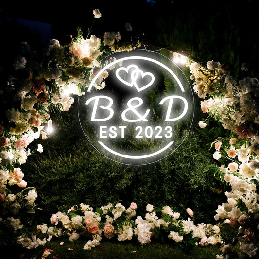 Custom Initials Wedding Neon Sign, Wedding Neon Sign Personalized Gifts, Wedding Neon Sign Name, Wedding Decor Last Name Sign, Led Signs