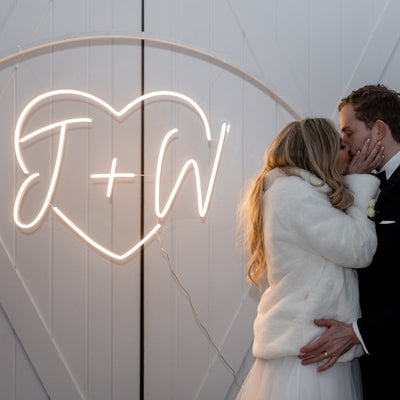 Wedding Neon Sign Name Initials And Heart Neon Sign Wedding Neon Led Sign Wedding Proposal ,Neon Light Wall Sign, Engagement Party Backdrop Decor Anniversary Gifts