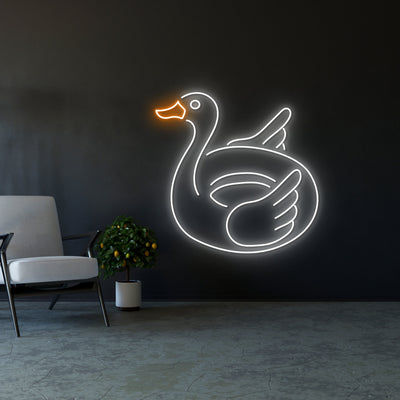 Inflatable Swan Led Sign, Swan Neon Sign, Wall Decor, Summer Vacation Led Light, Custom Neon Sign, Father'S Day Gift, Swan Neon Light