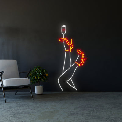 Legs With Wine Glass Led Sign, Sexy Legs Led Sign, Bar Neon Sign, Custom Neon Sign, Bedroom Led Sign, Wine Glass Neon Sign, Best Gifts