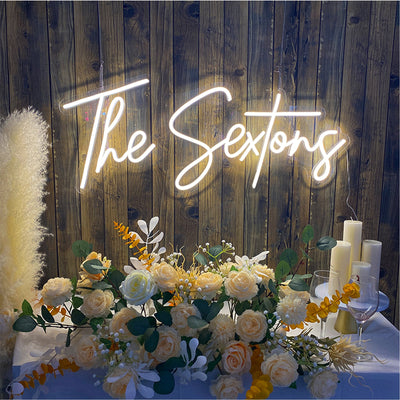 Wedding Neon Sign Custom Wedding Decor, Family Name Sign Custom Wall Decor, Led Sign Wedding Backdrop, Neon Name Sign Personalized Gifts