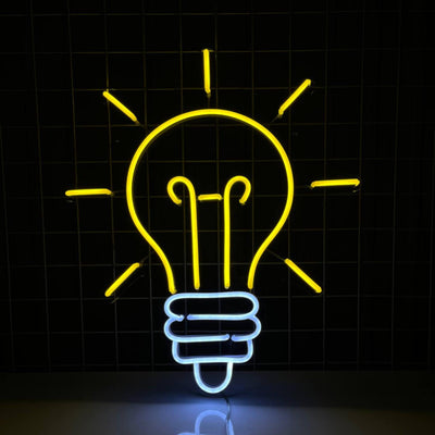 Custom Bright Lightbulb Neon Sign, Lamp Light Bulb Neon Light, Glowing Creative Innovation Led Light, Dream Knowledge Idea Intelligence Sign
