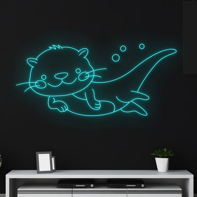 Custom Otter Neon Sign, Otter Neon Light, Otter Led Light, Animal Led Sign, Pet Kid Zone Wall Led Art, Nursery Room Decor, Best Gifts