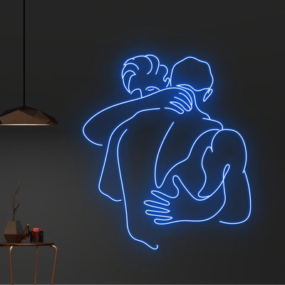 Custom Gay Couple Hugging Led Sign, Gay Couple Neon Sign, Sexy Couple Led Light, Naked Couple Neon Sign, Men Couple Neon Light,Bedroom Decor