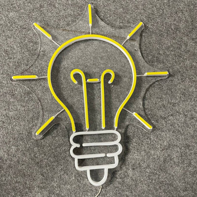 Custom Bright Lightbulb Neon Sign, Lamp Light Bulb Neon Light, Glowing Creative Innovation Led Light, Dream Knowledge Idea Intelligence Sign