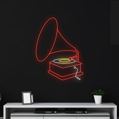 Custom Gramophone Led Sign, Recorder Neon Light, Record Player Neon Sign, Loudspeaker Led Light, Music Show Studio Room Wall Art, Club Decor