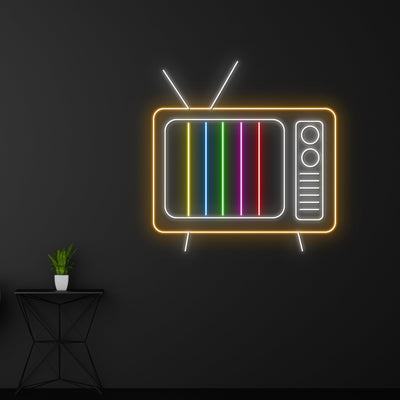 Retro Tv Neon Sign, Retro Television Device Led Sign, Old Tv Led Light, Film Strip Scene Tv Neon Light, Abstract Analog Tv Wall Decor Lights