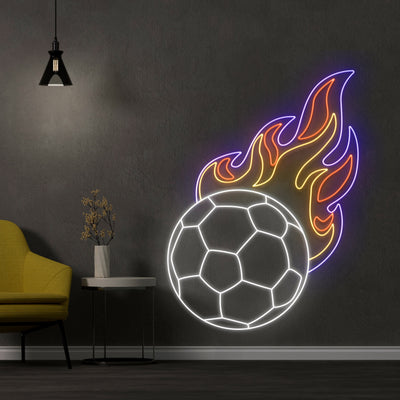 Soccer Fire Neon Light, Soccer Neon Sign, Soccer Led Lights, Wall Decor, Custom Neon Sign, Soccer Lights, Soccer Fire Lights, Best Gifts